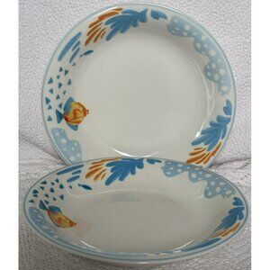 Edgewater Laughlin Nevada Soup/Salad Bowls 8” Set Of 2 Very Good Condition Fish